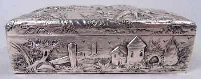  S Kirk Son Inc Kirk Baltimore Sterling Silver Box with Picturesque Architecture