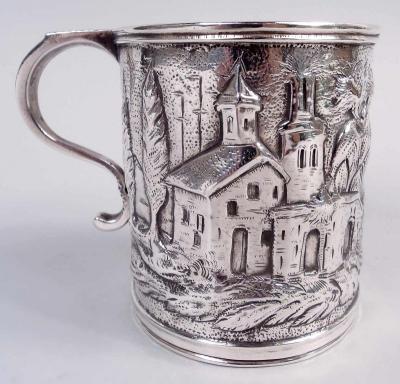  S Kirk Son Inc Kirk Baltimore Victorian Silver Pastoral Architecture Baby Cup