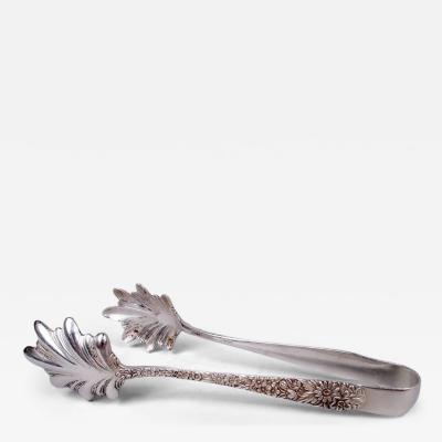  S Kirk Son Inc Pair of Kirk Baltimore Repousse Sterling Silver Ice Tongs