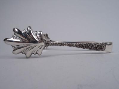  S Kirk Son Inc Pair of Kirk Repousse Sterling Silver Ice Tongs