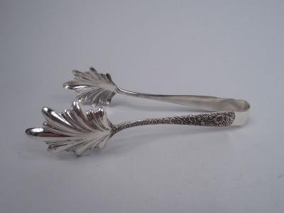  S Kirk Son Inc Pair of Kirk Repousse Sterling Silver Ice Tongs
