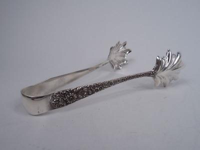  S Kirk Son Inc Pair of Kirk Repousse Sterling Silver Ice Tongs
