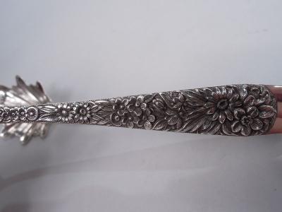 S Kirk Son Inc Pair of Kirk Repousse Sterling Silver Ice Tongs