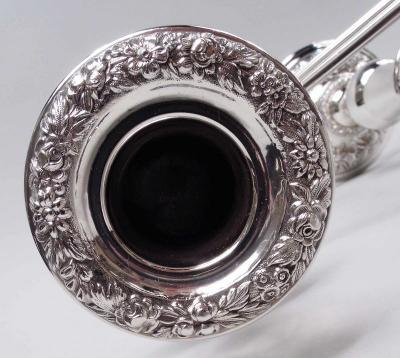  S Kirk Son Inc Pair of Kirk Traditional Baltimore Repousse 3 Light Candelabra