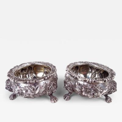  S Kirk Sons Pair of Antique Kirk Victorian Classical Baltimore Repousse Open Salts