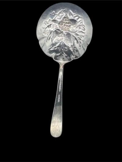  S Kirk Sons Short Handled Sterling Silver Repousse Jelly Spoon 1930 S Kirk Son