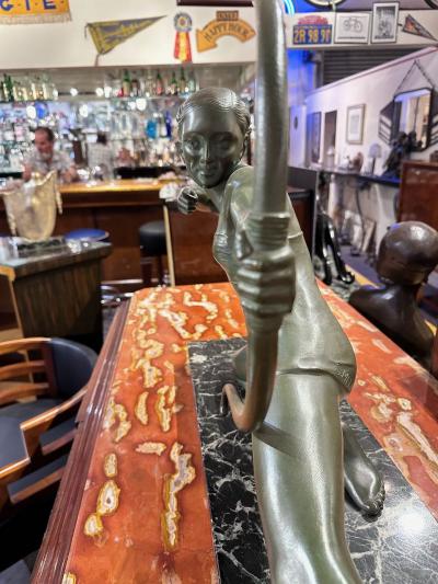  S Melanie French Art Deco Diana the Huntress Bronze by S Melanie 1930s