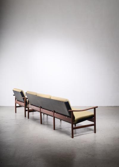  S borg M belfabrik Soborg Mobiler Teak and Plywood Seating Group with Green Cushions Denmark