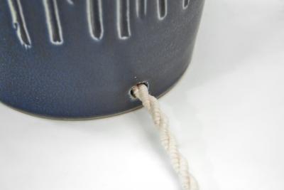  S holm Stent j Soholm ceramics 3007 S Stoneware Table Lamp with Dark Blue Glaze by S holm Denmark 1950s
