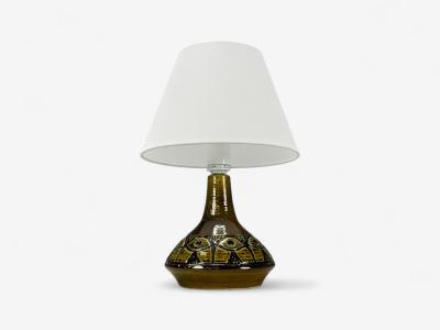  S holm Stent j Soholm ceramics Arne Finne Nielsen Olive Green Stoneware Table Lamp Denmark 1960s