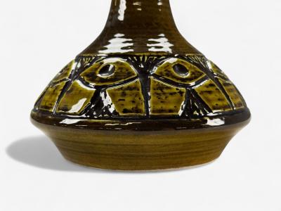  S holm Stent j Soholm ceramics Arne Finne Nielsen Olive Green Stoneware Table Lamp Denmark 1960s