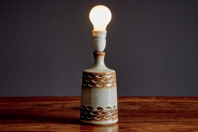 S holm Stent j Soholm ceramics Ceramic Table Lamp with brown Glaze by S holm Pottery