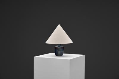  S holm Stent j Soholm ceramics Model 1025 Blue Glazed Stoneware Table Lamp for S holm Denmark 1960s