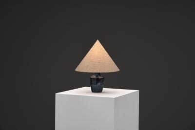  S holm Stent j Soholm ceramics Model 1025 Blue Glazed Stoneware Table Lamp for S holm Denmark 1960s