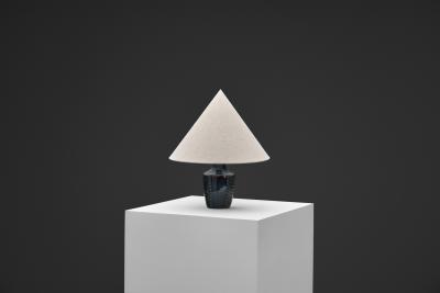  S holm Stent j Soholm ceramics Model 1025 Blue Glazed Stoneware Table Lamp for S holm Denmark 1960s