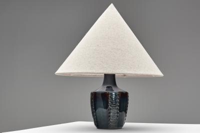  S holm Stent j Soholm ceramics Model 1025 Blue Glazed Stoneware Table Lamp for S holm Denmark 1960s