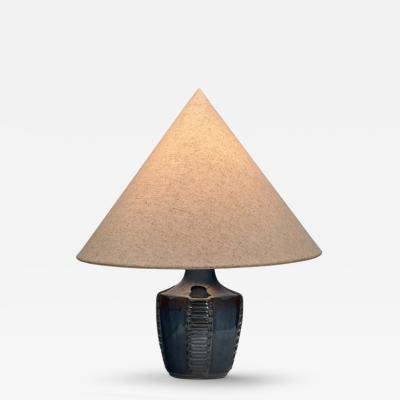  S holm Stent j Soholm ceramics Model 1025 Blue Glazed Stoneware Table Lamp for S holm Denmark 1960s