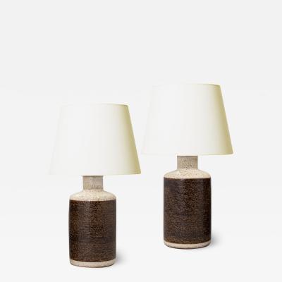 S holm Stent j Soholm ceramics Pair of Architectural Lamp with Rustic Texture by Soholm Stentoj