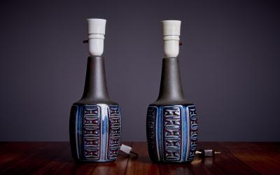  S holm Stent j Soholm ceramics Pair of Ceramic Table Lamps by Soholm Denmark 1960s