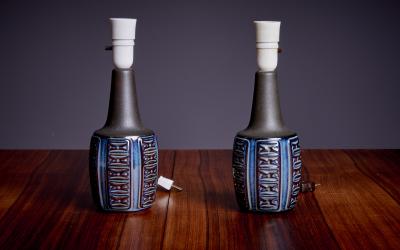  S holm Stent j Soholm ceramics Pair of Ceramic Table Lamps by Soholm Denmark 1960s
