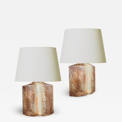  S holm Stent j Soholm ceramics Pair of Large Scale Table Lamps by Haico Nietsche for Soholm Stentoj
