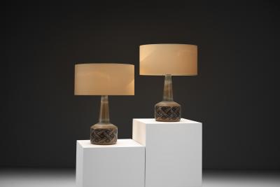  S holm Stent j Soholm ceramics Pair of Model 1208 3 Ceramic Table Lamps by S holm Denmark 1960s
