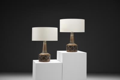  S holm Stent j Soholm ceramics Pair of Model 1208 3 Ceramic Table Lamps by S holm Denmark 1960s