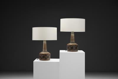  S holm Stent j Soholm ceramics Pair of Model 1208 3 Ceramic Table Lamps by S holm Denmark 1960s