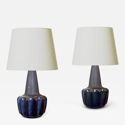  S holm Stent j Soholm ceramics Pair of Table Lamps by Einar Johansen for S holm Stent j