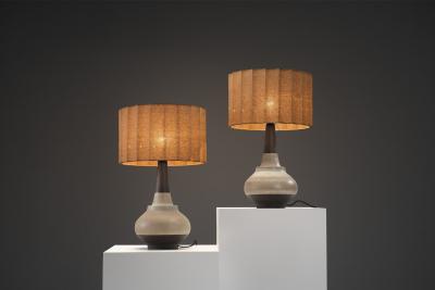  S holm Stent j Soholm ceramics Pair of Two Tone Stoneware Table Lamps by S holm Denmark Late 20th Century
