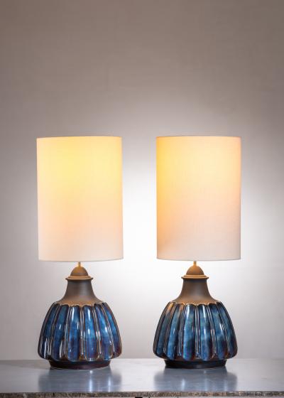  S holm Stent j Soholm ceramics Pair of very large Soholm ceramic table lamps Denmark