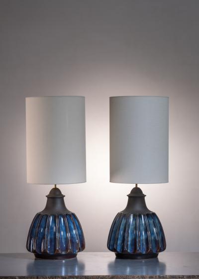  S holm Stent j Soholm ceramics Pair of very large Soholm ceramic table lamps Denmark