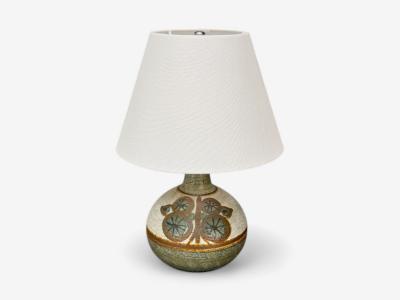  S holm Stent j Soholm ceramics S holm Keramik Danish Modern Beige Stoneware Table Lamp Denmark 1960s