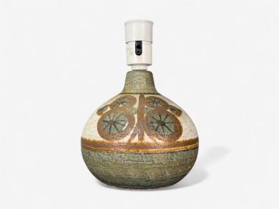  S holm Stent j Soholm ceramics S holm Keramik Danish Modern Beige Stoneware Table Lamp Denmark 1960s