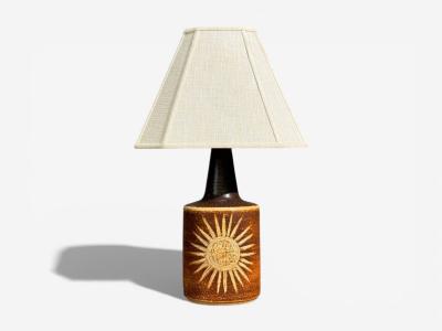  S holm Stent j Soholm ceramics S holm Stent j Table Lamp Brown Glazed Stoneware Denmark 1960s