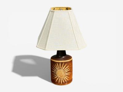  S holm Stent j Soholm ceramics S holm Stent j Table Lamp Brown Glazed Stoneware Denmark 1960s