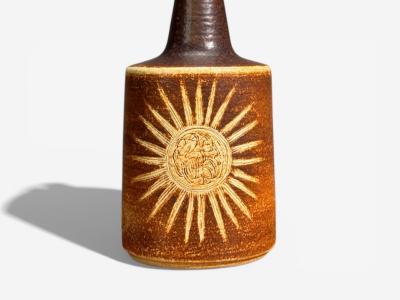  S holm Stent j Soholm ceramics S holm Stent j Table Lamp Brown Glazed Stoneware Denmark 1960s