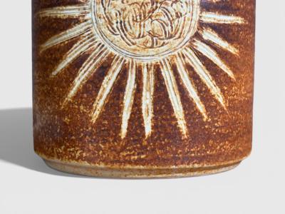  S holm Stent j Soholm ceramics S holm Stent j Table Lamp Brown Glazed Stoneware Denmark 1960s