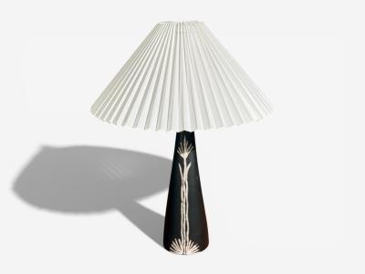  S holm Stent j Soholm ceramics S holm Stentoj Table Lamp Black Stoneware Denmark 1950s