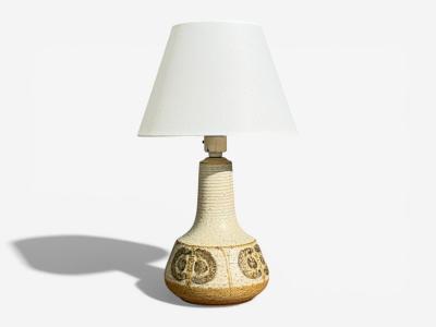  S holm Stent j Soholm ceramics Svend Aage Jensen Table Lamps Beige Stoneware Denmark 1960s