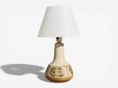  S holm Stent j Soholm ceramics Svend Aage Jensen Table Lamps Beige Stoneware Denmark 1960s