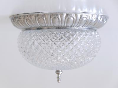  S lken Leuchten Mid Century Modern Textured Glass Ceiling Lamp by S lken Leuchten Germany 1970s