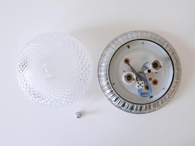  S lken Leuchten Mid Century Modern Textured Glass Ceiling Lamp by S lken Leuchten Germany 1970s