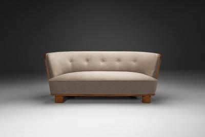  S ren Willadsen Curved Two Seater Sofa by S ren Willadsen Denmark 1940s