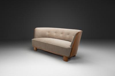  S ren Willadsen Curved Two Seater Sofa by S ren Willadsen Denmark 1940s