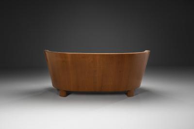  S ren Willadsen Curved Two Seater Sofa by S ren Willadsen Denmark 1940s