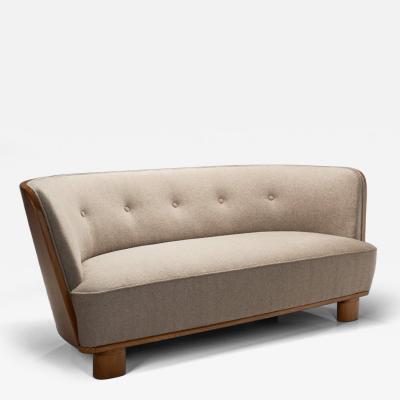  S ren Willadsen Curved Two Seater Sofa by S ren Willadsen Denmark 1940s