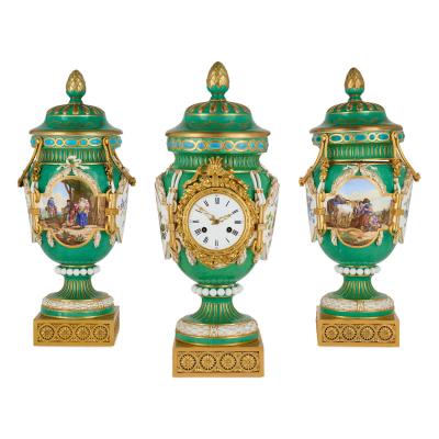  S vres Porcelain Manufacture Nationale de S vres Antique French S vres style ormolu mounted porcelain mantel clock