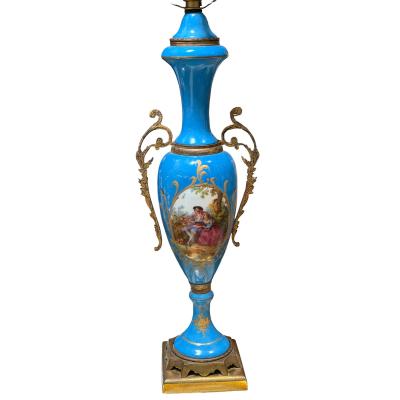  S vres Porcelain Manufacture Nationale de S vres Antique Sevres Blue Scenic Porcelain Urn Now Table Lamp
