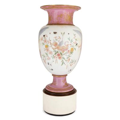  S vres Porcelain Manufacture Nationale de S vres Monumental S vres Pink Ground Vase with Winged Muse by Charles Barriat